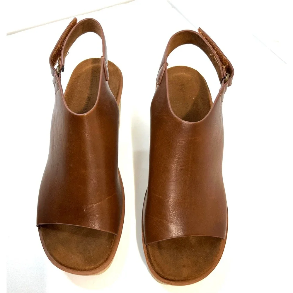 Pierre Dumas Clue-1 Sz. 8.5 Brown Leather Platform Shoes